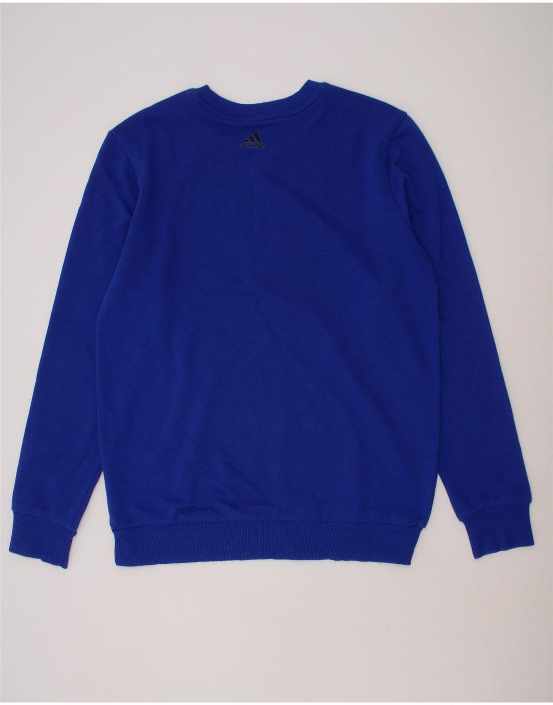 ADIDAS Boys Graphic Sweatshirt Jumper 13-14 Years Blue Cotton Vintage Adidas and Second-Hand Adidas from Messina Hembry 