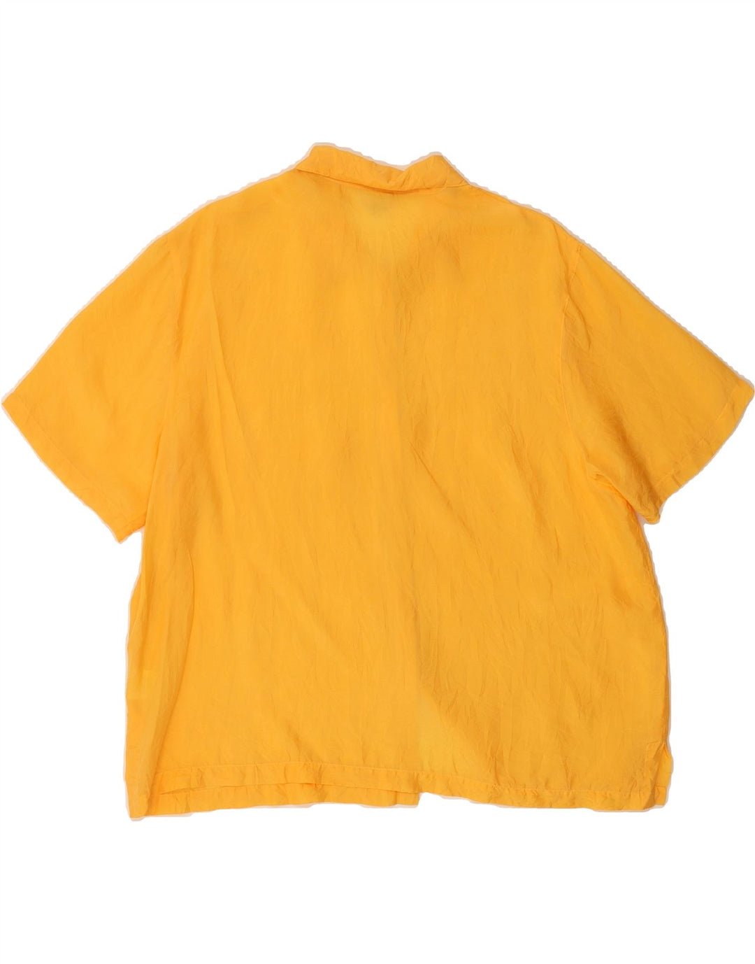 PROJECT Womens Short Sleeve Shirt Blouse UK 16 Large Yellow Silk Vintage Project and Second-Hand Project from Messina Hembry 