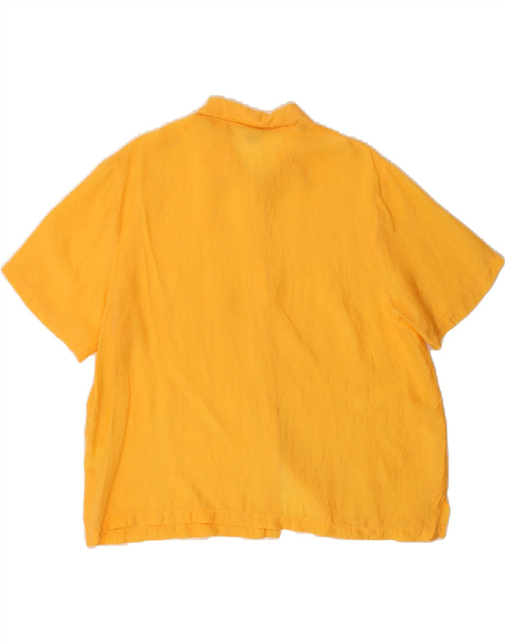 PROJECT Womens Short Sleeve Shirt Blouse UK 16 Large Yellow Silk Vintage Project and Second-Hand Project from Messina Hembry 