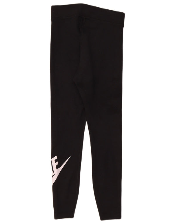 Nike Dame Grafiske Leggings UK 12 Medium Sort Bomuld