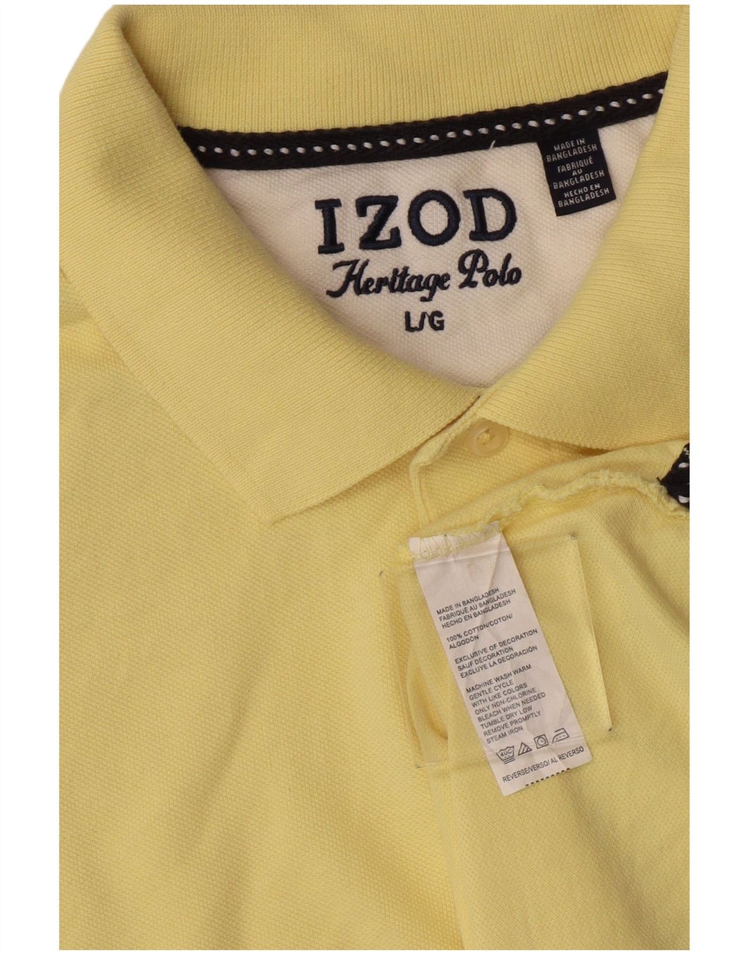 Izod Polo Shirt til mænd Stor gul bomuld