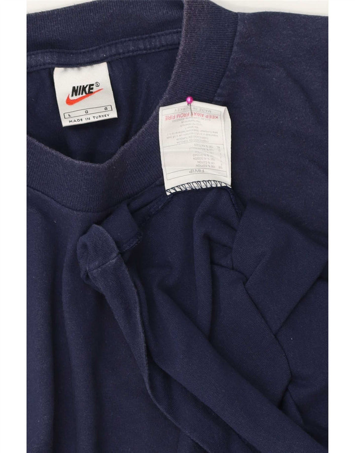 Nike T-shirt top til mænd, stor marineblå bomuld