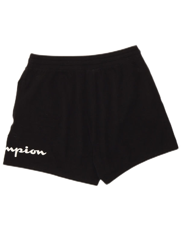 Champion Kvinder grafiske sportsshorts UK 12 Medium Sort Bomuld