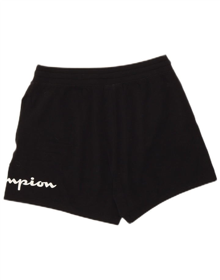 Champion Kvinder grafiske sportsshorts UK 12 Medium Sort Bomuld