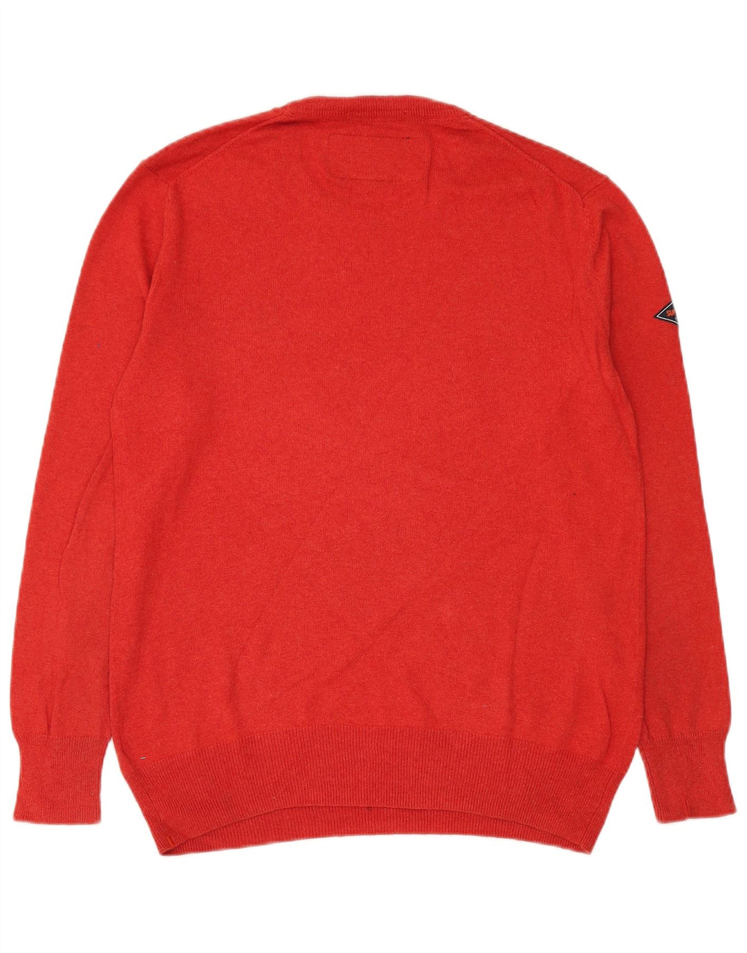 Superdry Herre sweater med rund hals, stor rød bomuld