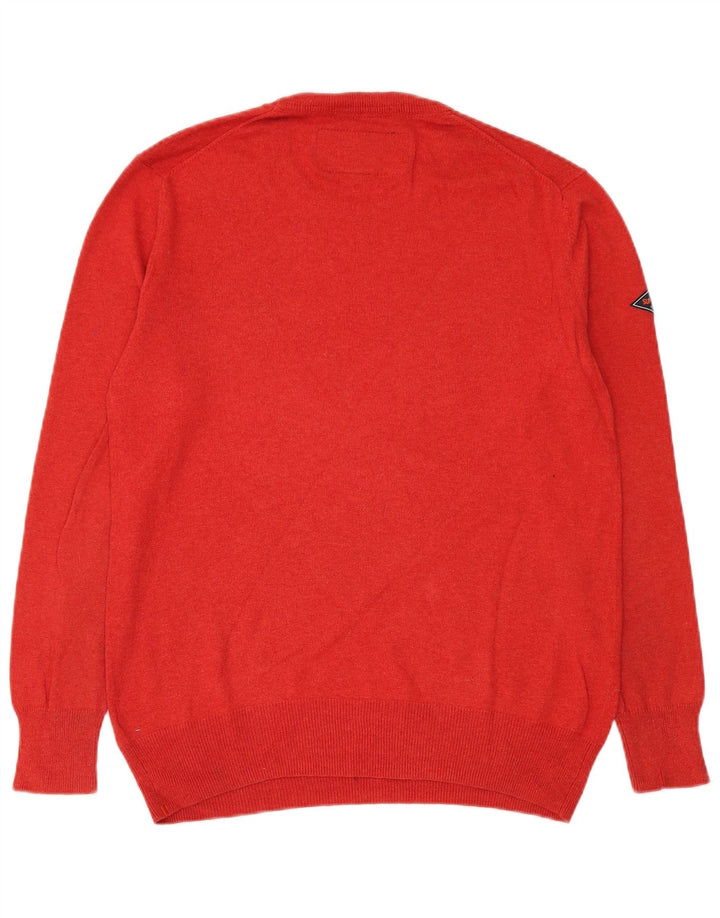Superdry Herre sweater med rund hals, stor rød bomuld