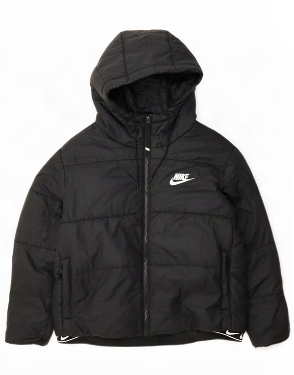 Nike Dame Therma-Fit grafisk polstret hættejakke UK 18 XL Sort