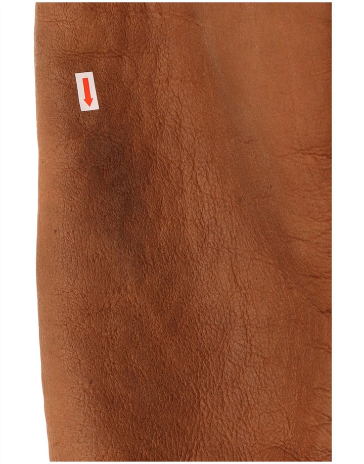 Vintage Herre Shearling Jacket UK 38 Medium Brown Læder Classic