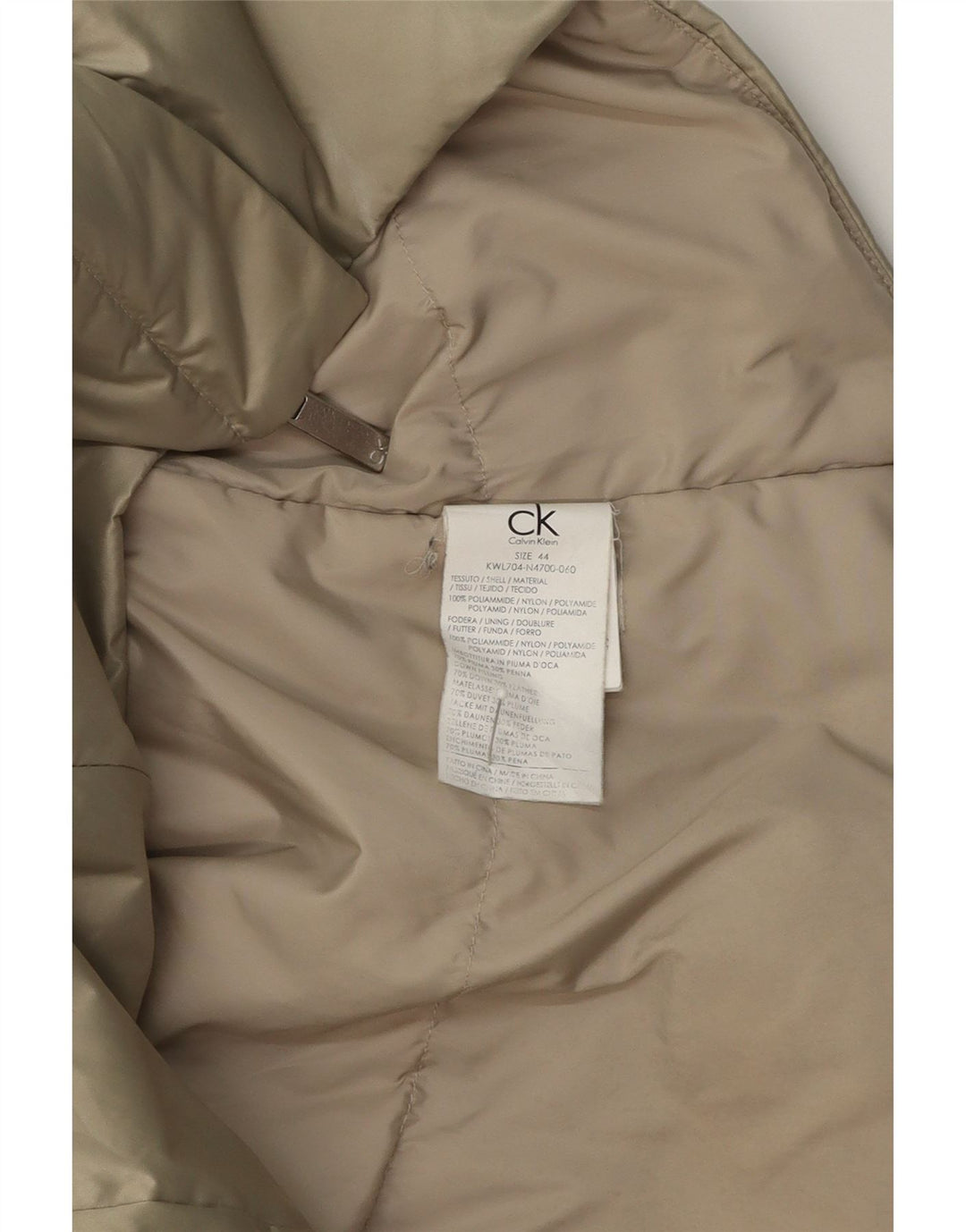 CALVIN KLEIN Womens Padded Jacket IT 44 Medium Grey Polyamide Vintage Calvin Klein and Second-Hand Calvin Klein from Messina Hembry 
