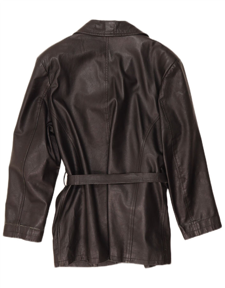 Vintage læderjakke til kvinder UK 14 Medium sort læder