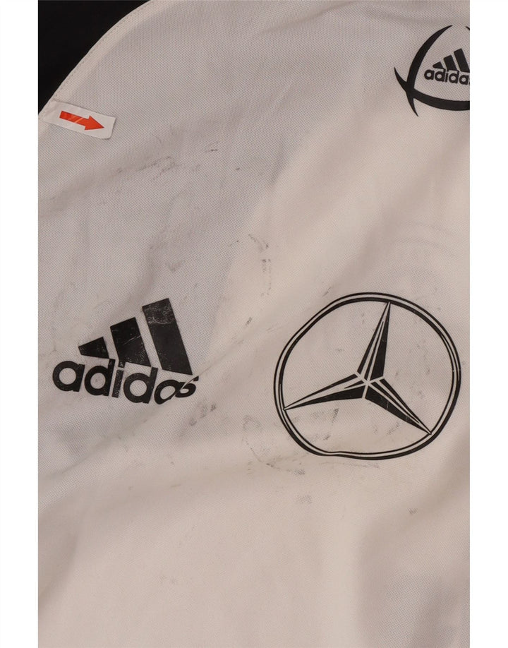 Adidas Herre grafisk T-shirt Top UK 40/42 Medium White Colourblock Polyester