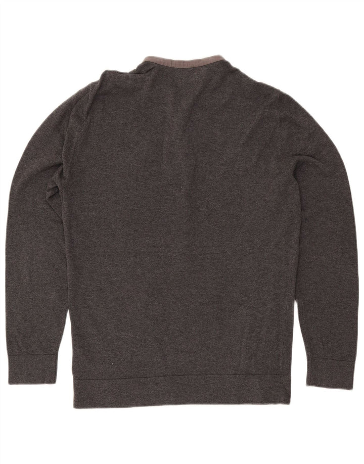 GUESS Herre sweater med rund hals, stor grå bomuld