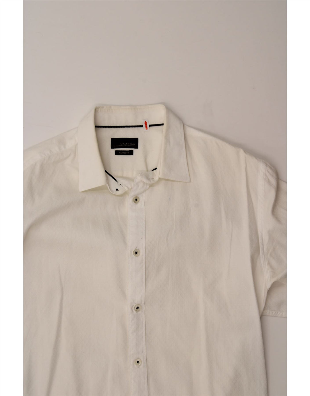 ZARA Mens Slim Fit Shirt Small White Cotton Vintage Zara and Second-Hand Zara from Messina Hembry 