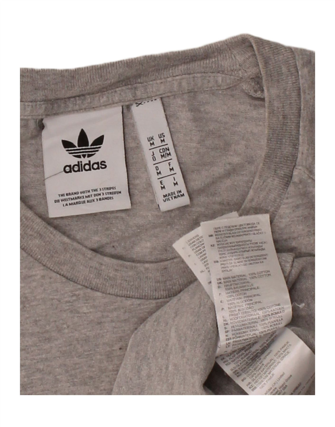 ADIDAS Mens Graphic T-Shirt Top Medium Grey Cotton Vintage Adidas and Second-Hand Adidas from Messina Hembry 