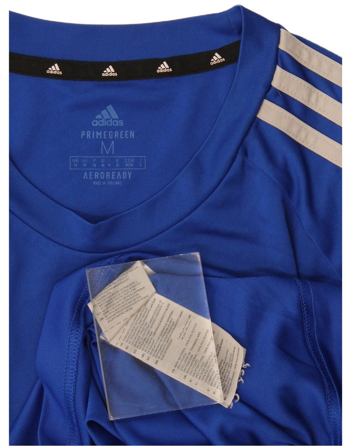 Adidas Herre Aeroready T-Shirt Top Medium Blue Polyester