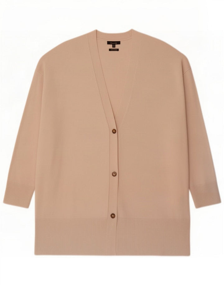 Massimo Dutti Dame Longline Oversized Cardigan Sweater UK 14 Medium Beige