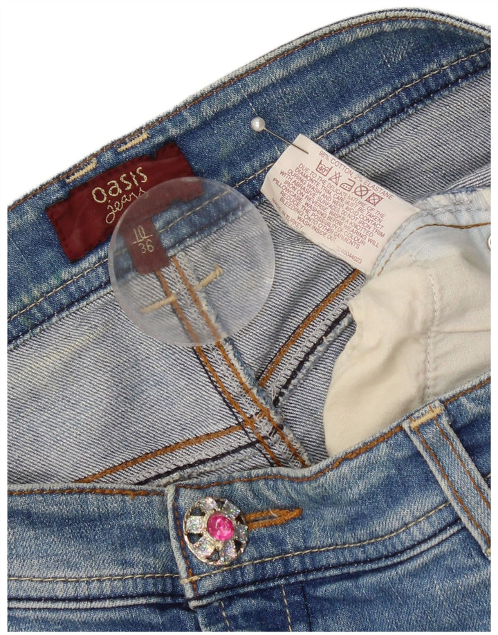 Oasis Dame Mini Denim Nederdel UK 10 Small W32 Blue Cotton