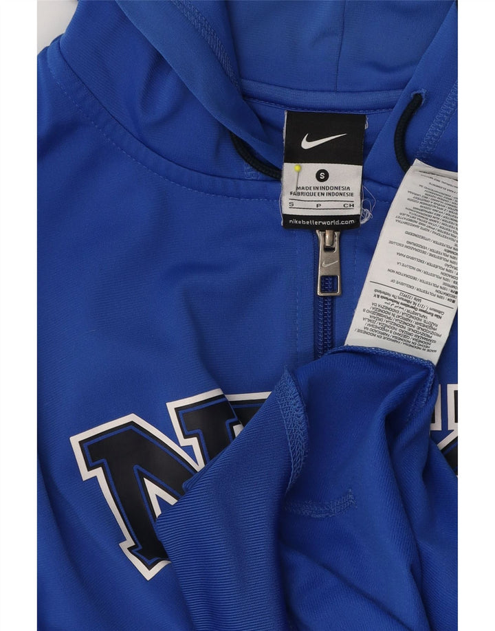 Nike Herre grafisk hættetrøje med lynlås, lille blå polyester