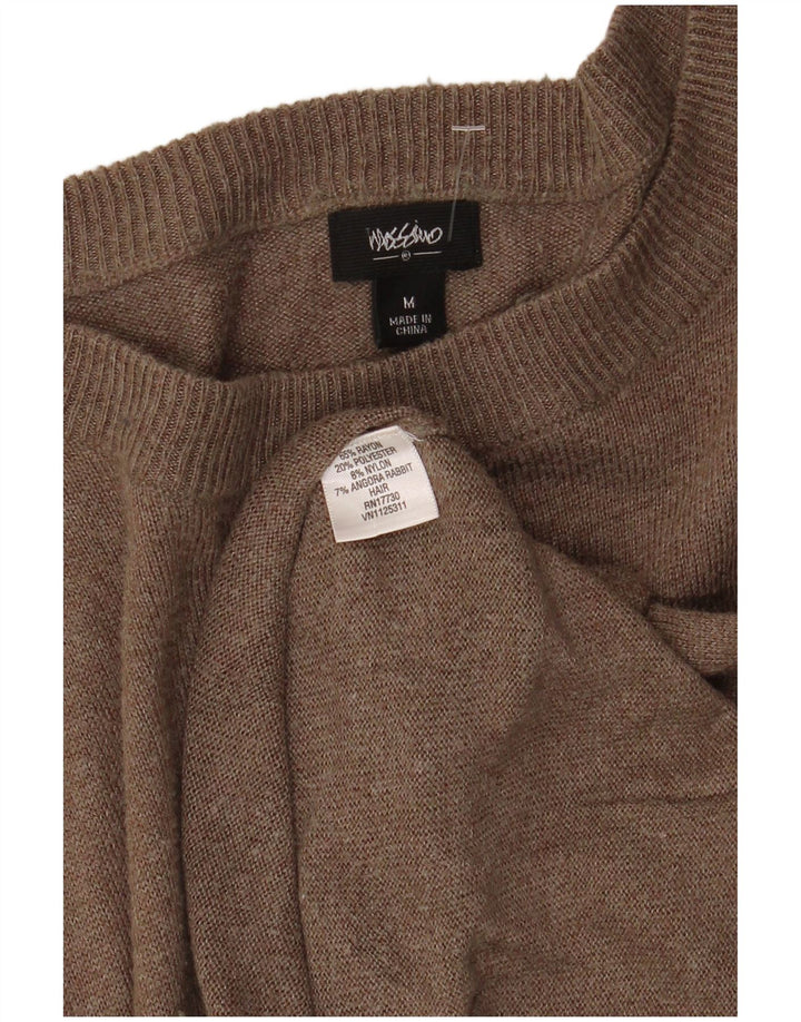 Mossimo Dame Boat Neck Jumper Sweater UK 12 Medium Brown Rayon