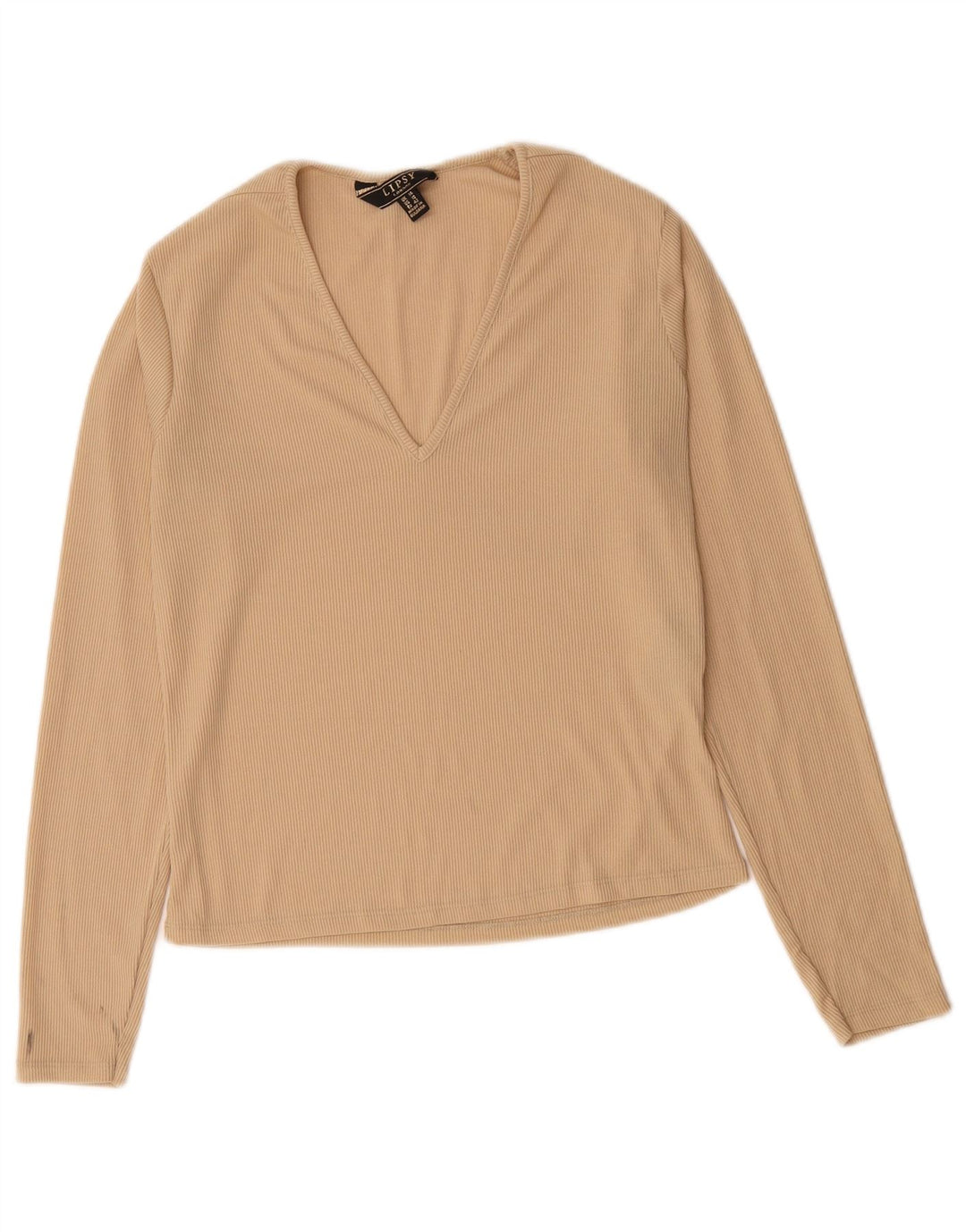 Lipsy Dame Top Langærmet UK 14 Medium Beige Polyester