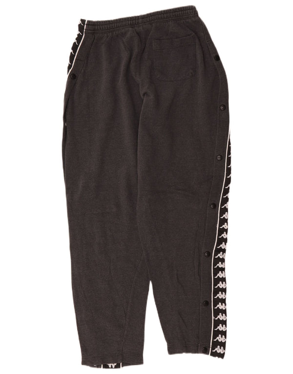 Kappa Mens Graphic Tracksuit Trousers Medium Grey Colourblock Cotton