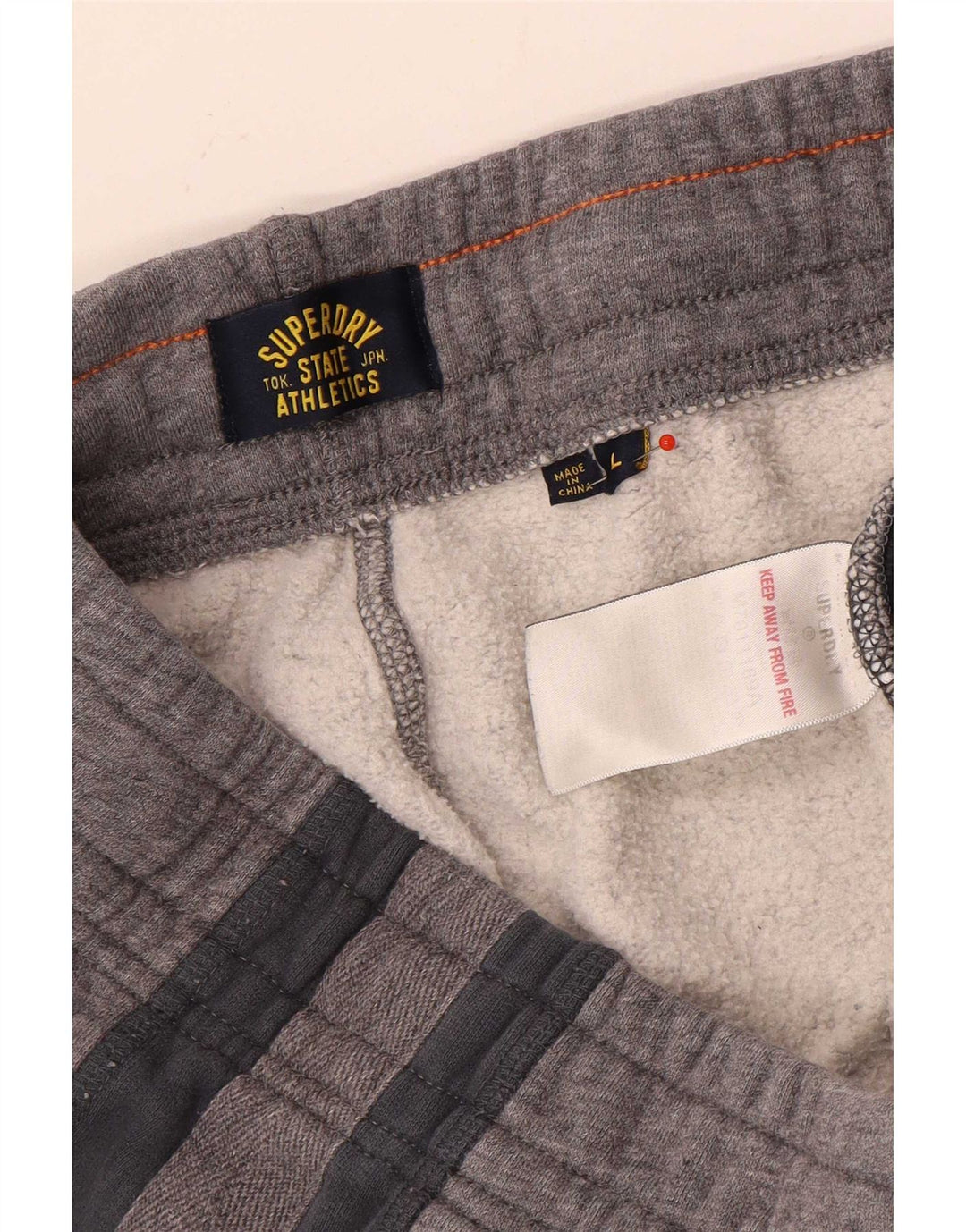 Superdry Træningsdragtsbukser til mænd, store grå Colourblock Bomuld