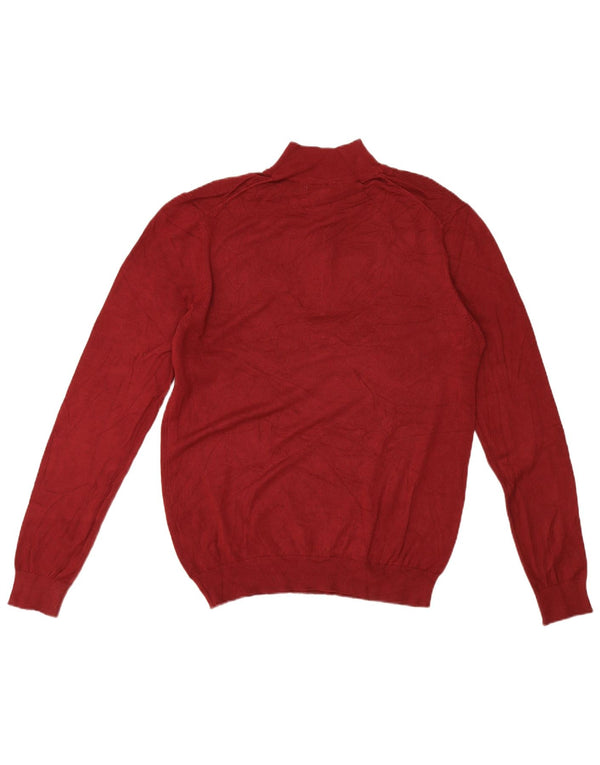 Renato Balestra Mens Zip Neck Jumper Sweater Large Burgundy Viscose