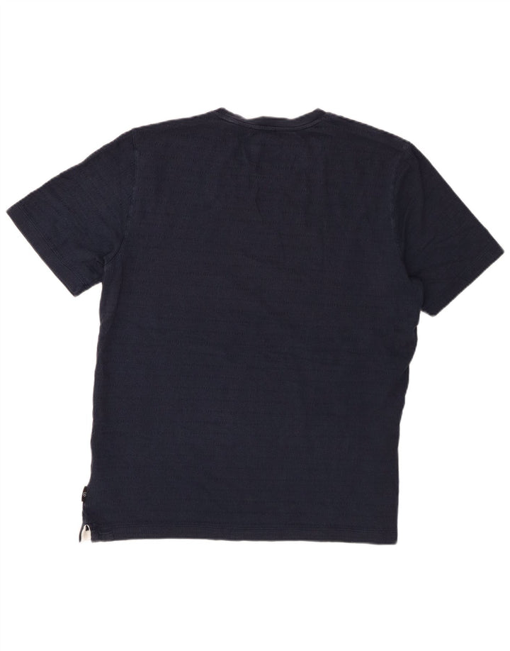Ted Baker Herre T-Shirt Top Størrelse 4 Large Marineblå Bomuld