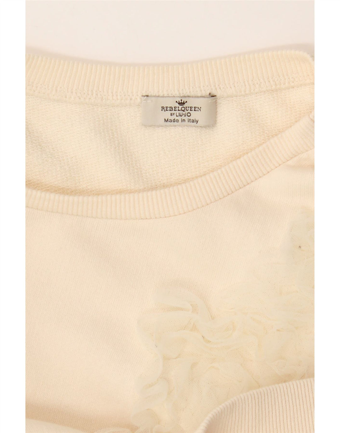 Liu Jo Dame Sweatshirt Jumper UK 14 Medium Off White Floral
