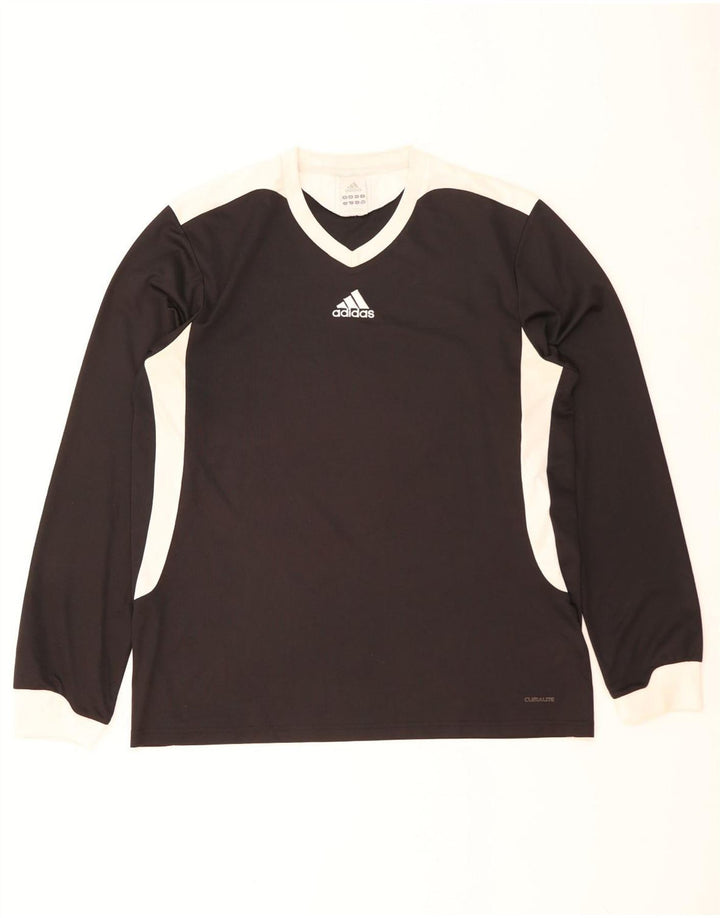 Adidas Herre Climalite Top Langærmet Stor Sort Colourblock Polyester