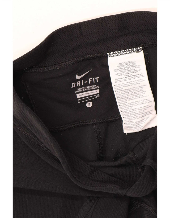 Nike Dame Dri Fit Capri Leggings UK 10 Small Black Polyester
