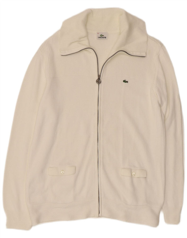 LACOSTE cardigantrøje til kvinder str. 46 XL Hvid bomuld