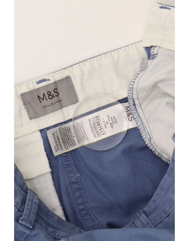 Marks & Spencer Herre Chino Shorts W30 Medium Marineblå Bomuld