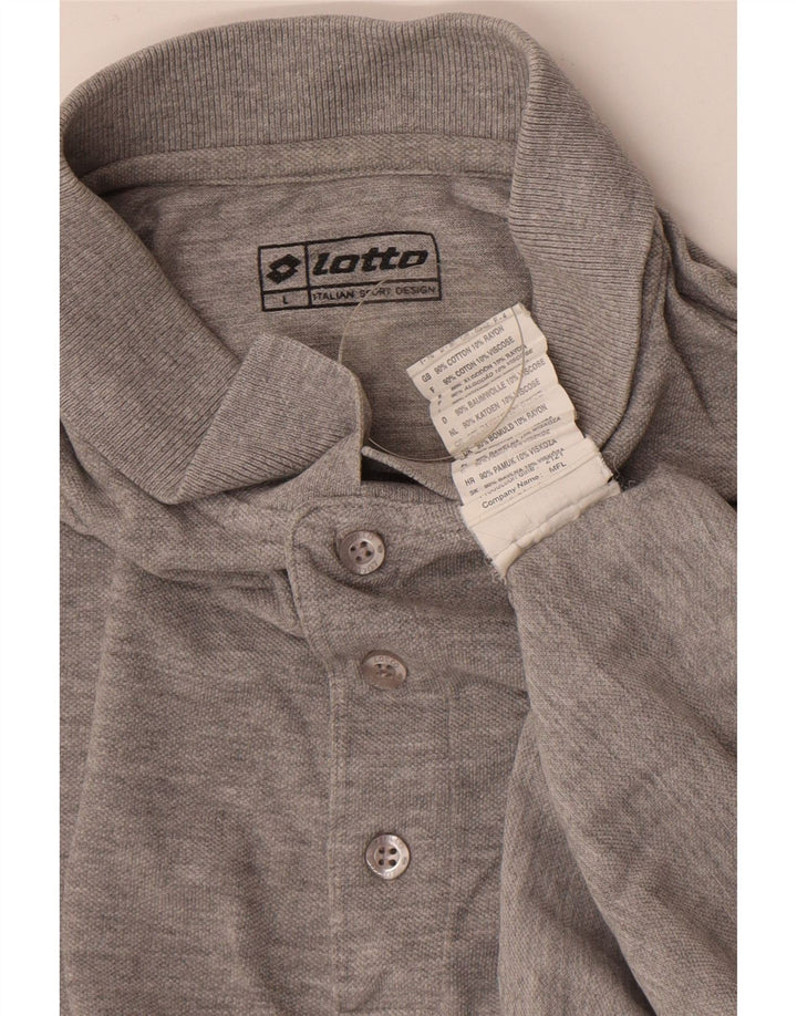 Lotto Herre Polo Shirt Stor Grå Flecked Bomuld