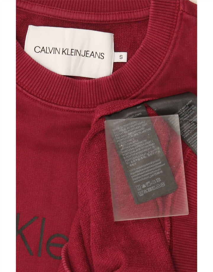 Calvin Klein Jeans Herre Grafisk Sweatshirt Jumper Lille Rød Bomuld