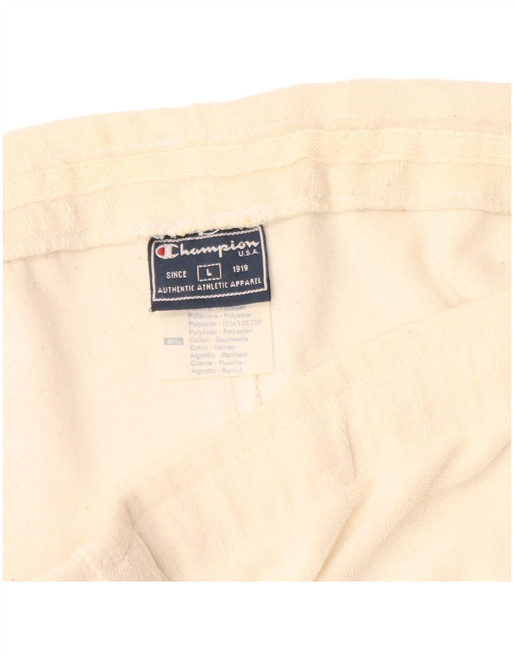 Champion Womens Sports Shorts UK 14 Large Beige Polyester