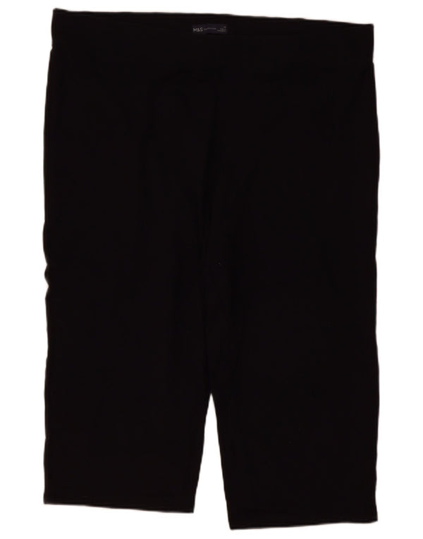 Marks & Spencer Bermuda sportsshorts til kvinder UK 22 2XL Sort bomuld