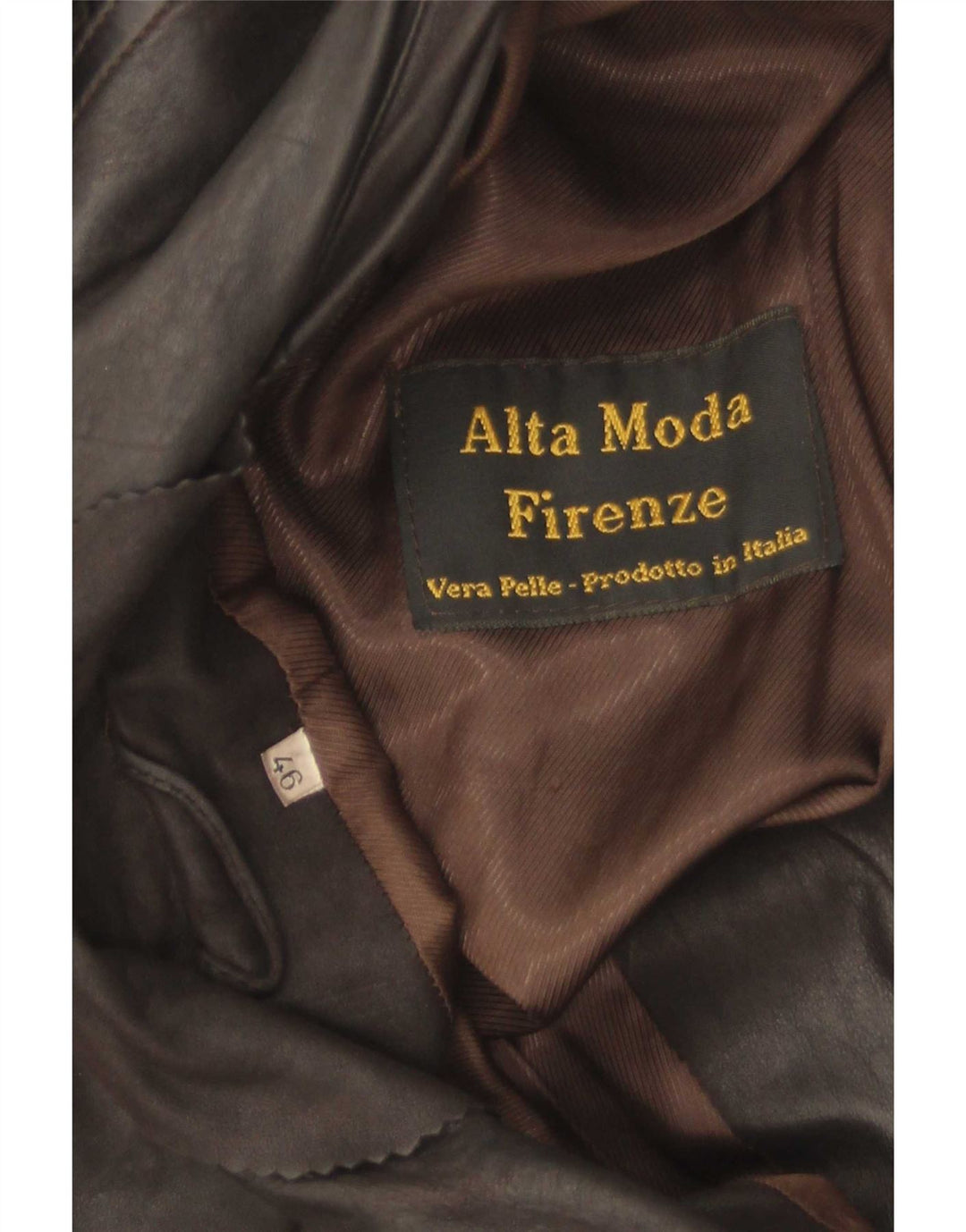 Alta Moda Firenze Dame Læderjakke IT 46 Stor Brun Læder