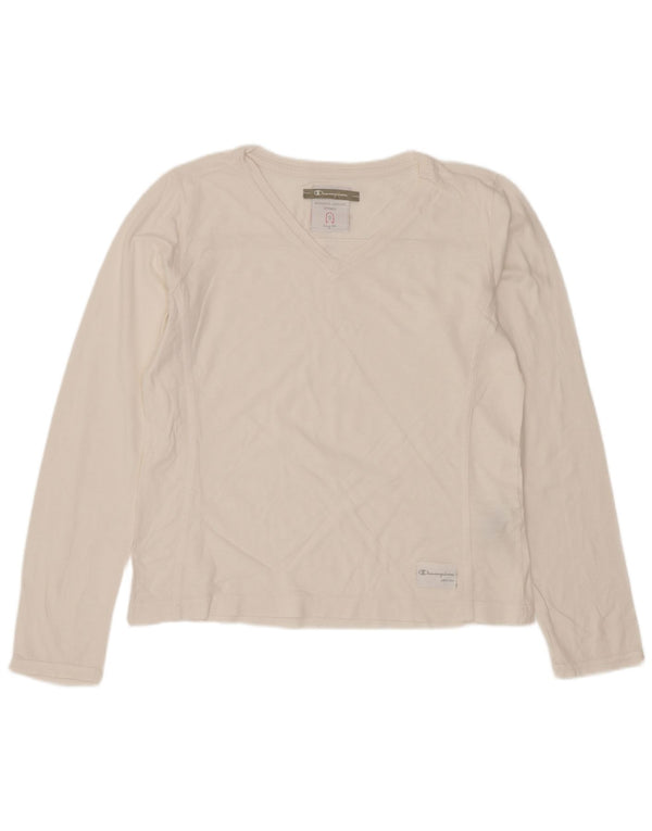 Champion Dame Top Langærmet UK 10 Small Off White Bomuld