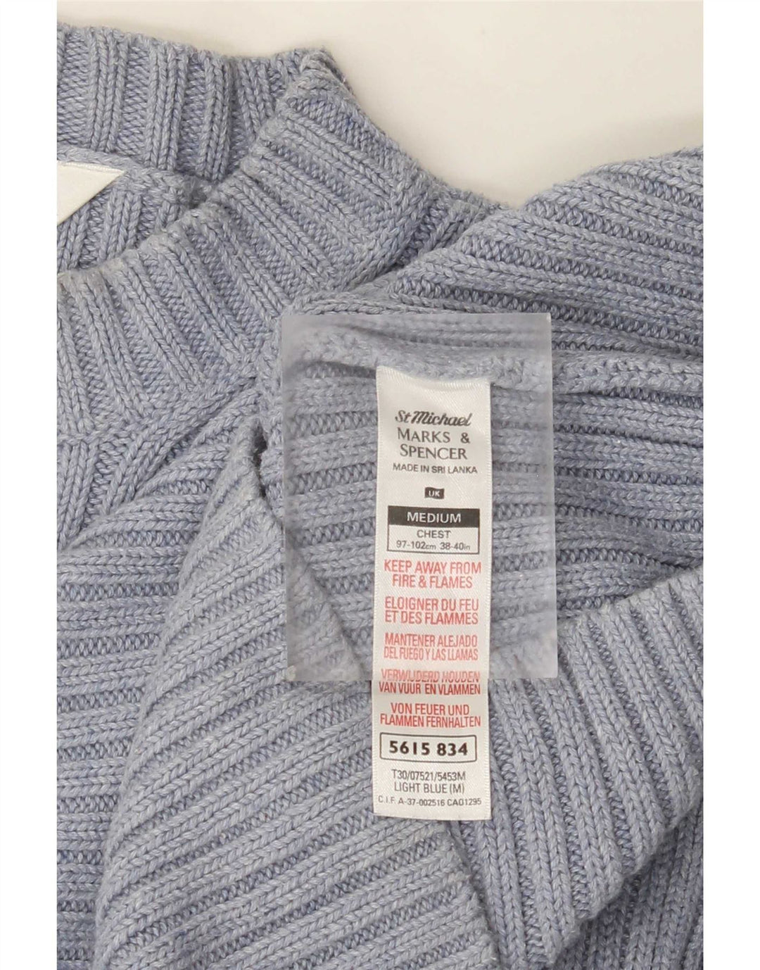 Marks & Spencer Herre sweater med rund hals, mellemblå bomuld