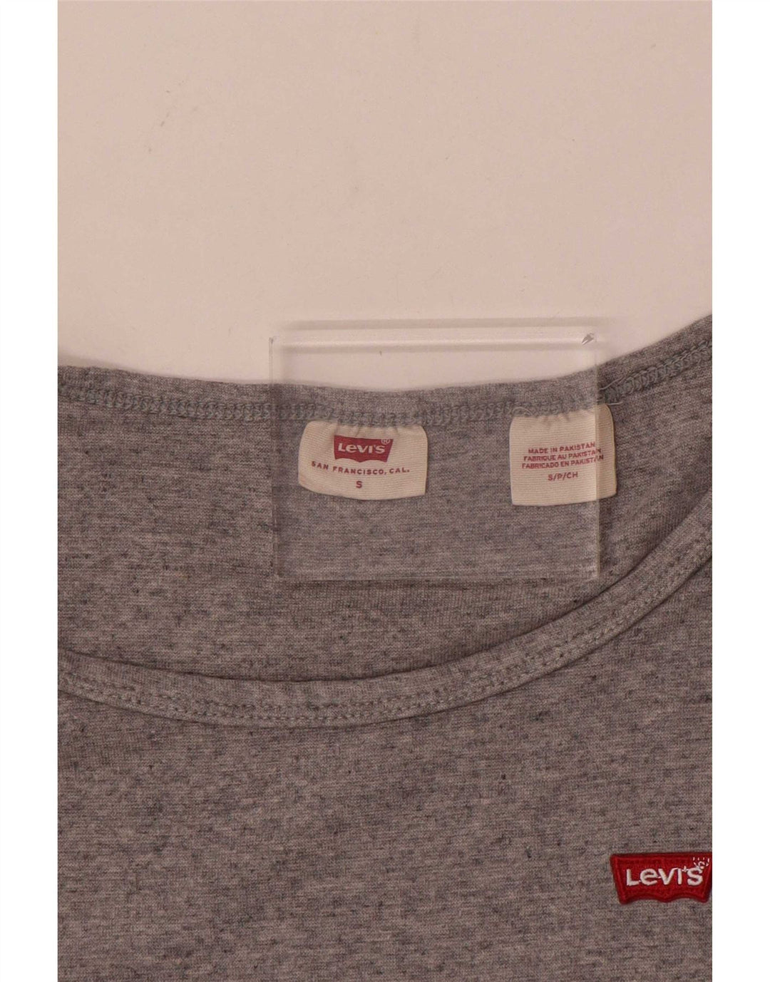 Levi's Dame T-Shirt Top UK 8 Små Grå Flecked