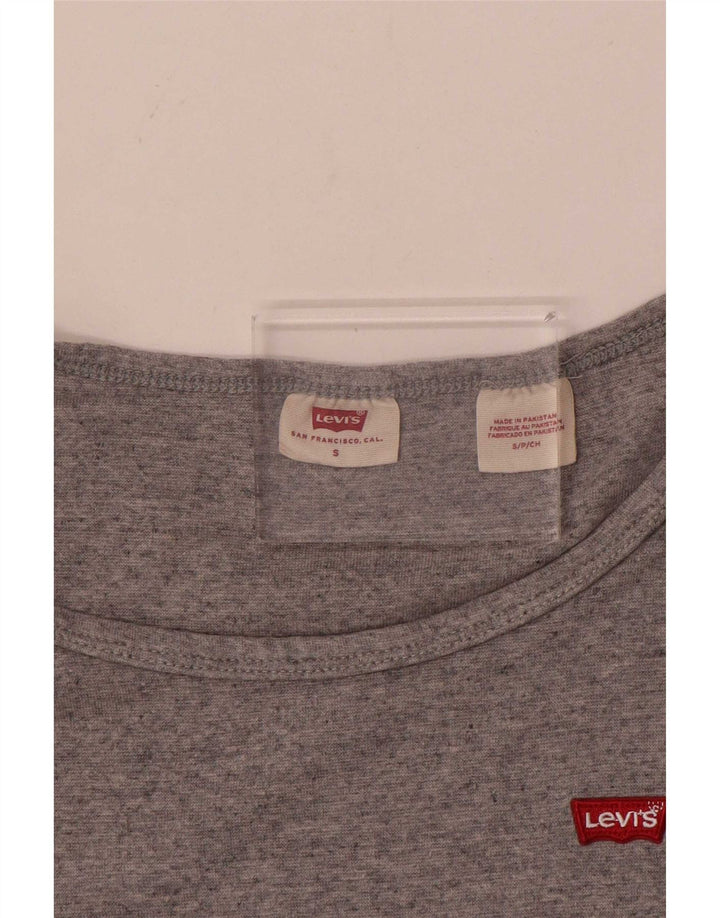 Levi's Dame T-Shirt Top UK 8 Små Grå Flecked