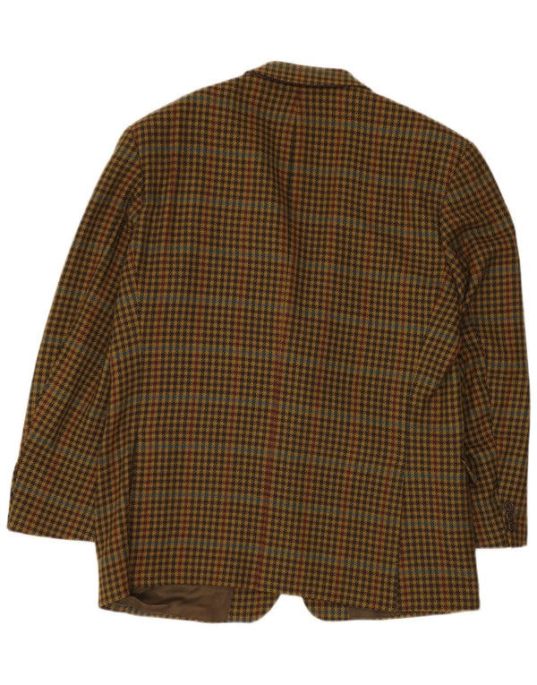 HUGO BOSS Herre 2-knaps blazerjakke EU 56 3XL Gul Houndstooth