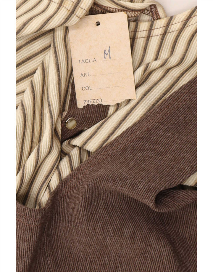 Vintage kvinders 2-delt sæt UK 12 medium brun stribet