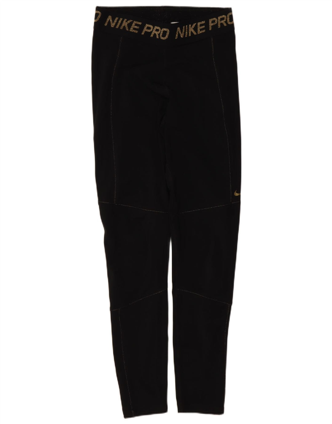 Nike Dame Dri Fit Grafiske Leggings UK 12 Medium Sort