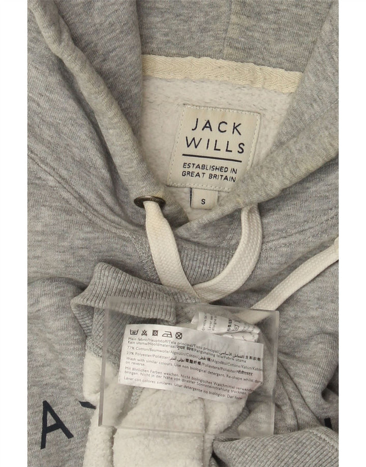 Jack Wills Grafisk hættetrøje til mænd, lille grå bomuld