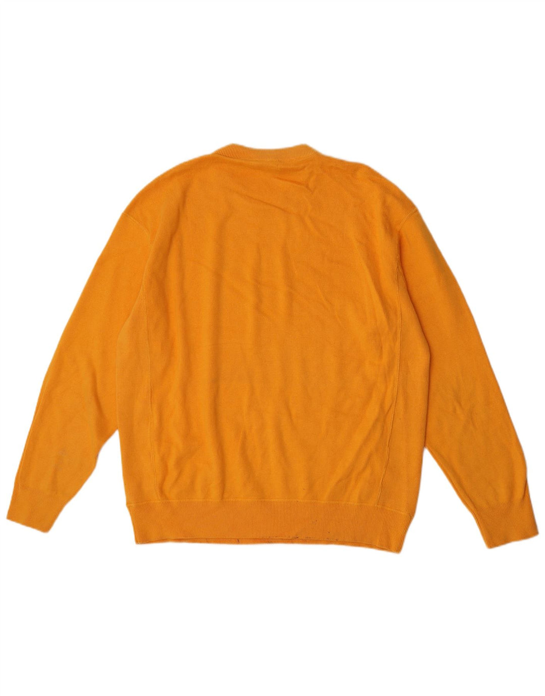 Zara Herre Jumper Sweater med rund hals Stor gul bomuld