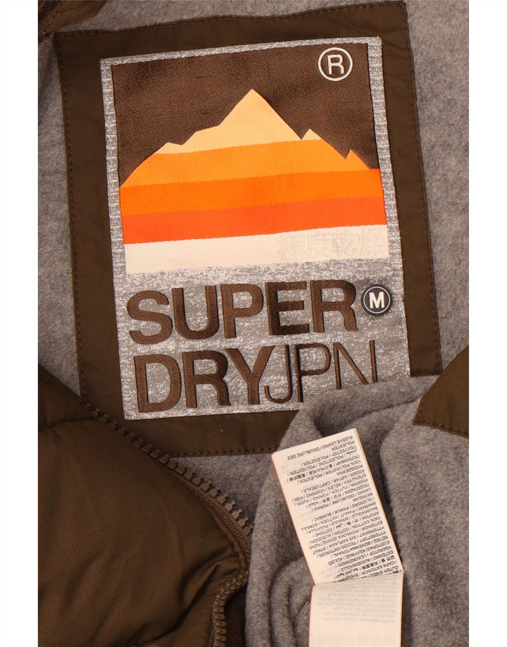 Superdry Herre hættepolstret jakke UK 38 Medium Khaki Polyester
