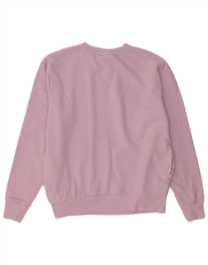 FILA Dame Oversized Sweatshirt Jumper UK 10 Lille Lilla Bomuld