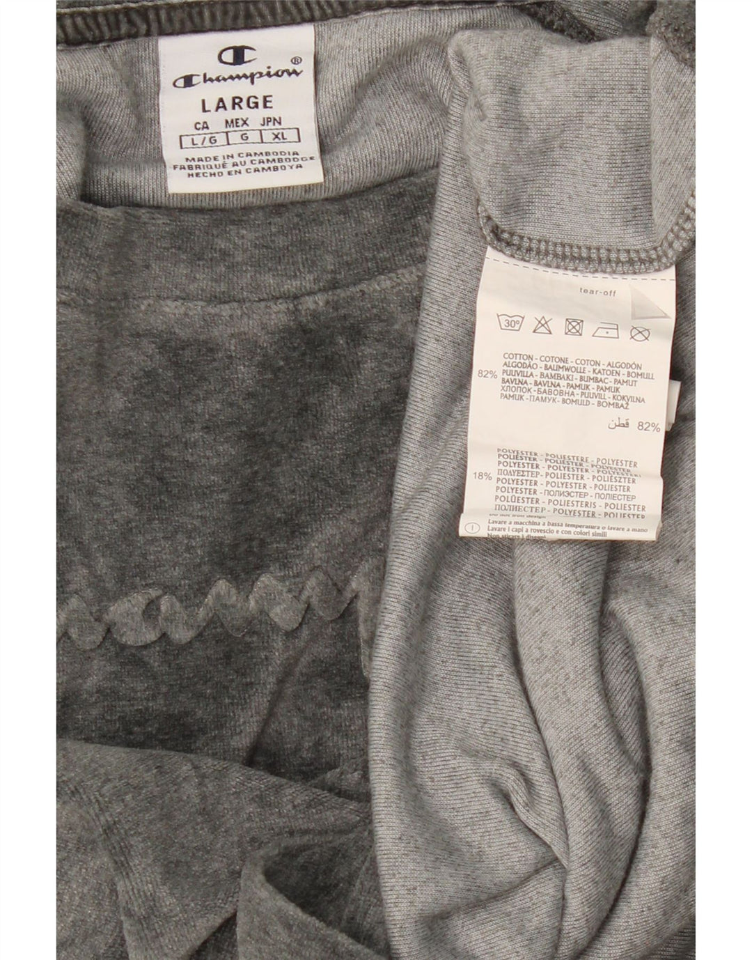 CHAMPION Womens Graphic Sweatshirt Jumper UK 16 Large Grey Cotton Vintage Champion and Second-Hand Champion from Messina Hembry 